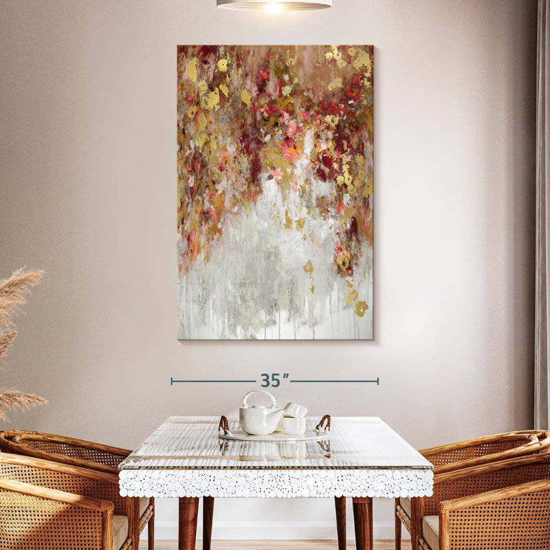 Avery Cascade Red With Gold, 51" H x 34" W