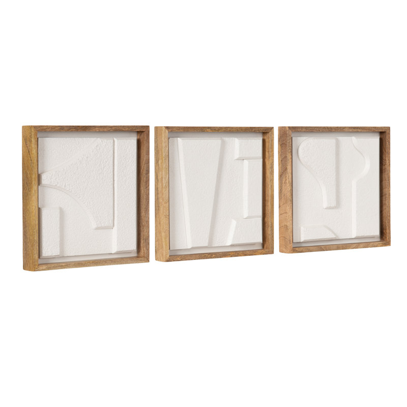 Modern Sculptural Wall Art Plaque Set