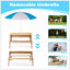Table de pique-nique en bois pour enfants 3 en 1 avec parasol, sable convertible et wate, gris ASTM et CPSIA-1273545972