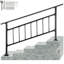 Rampe d'escalier en fer forgé 8 cm 1-5 marches en fer forgé 1 pièce noir mat avec trousse d'installation