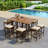10-Piece Outdoor Dining Table Sets Included 2 Foldable Tables And Eight Stools With Cushions