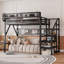 Grand lit mezzanine en métal avec tablettes de rangement Owen-134087700