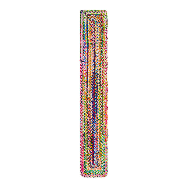 Cotton Abstract Indoor Rug, Table Runner 1'2" x 6'1"
