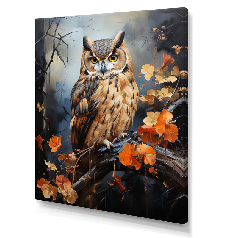 Chouette brune Overture III - animaux, impressions sur toile, H 20 po x l 12 po x P 1 po, Toile tendue
