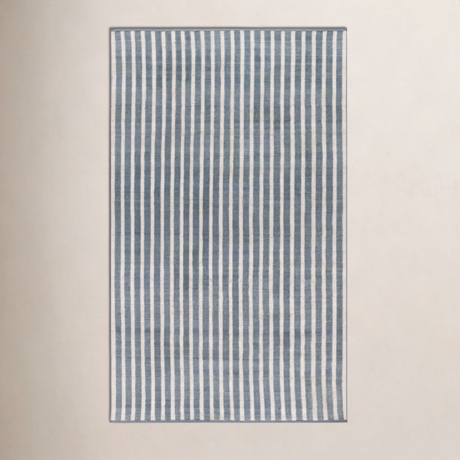 Acerra Blue Hand-Woven Striped Outdoor Rug, Rectangle 5' x 7'6"