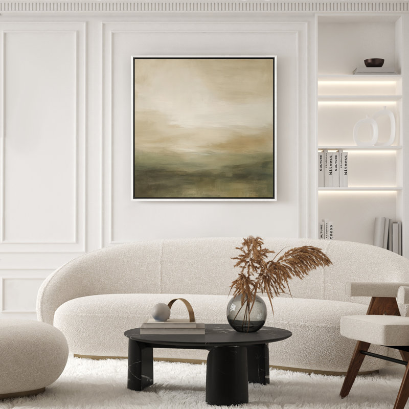Art mural encadré abstrait rétro antique classique pour chambre à coucher, H 24 po x l 24 po, Blanc