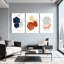 «Geometric Hexagon», ensemble de 3 reproductions d'art sur toile tendues-80737568