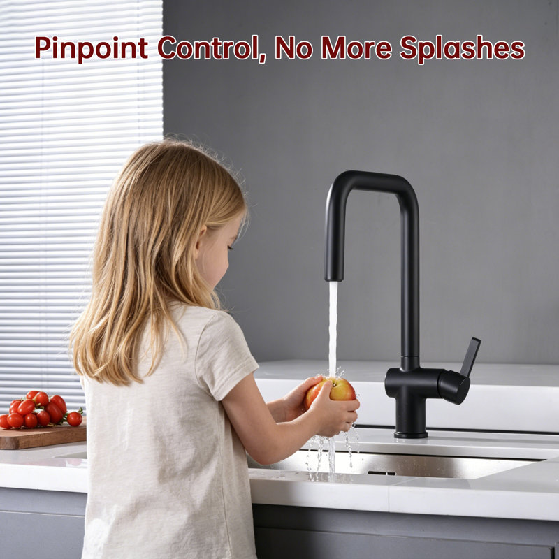 SUMERAIN Stainless Steel 304 Pull Down Kitchen Sink Faucet, Dual Spray Mode Lead-free Kitchen Faucet, Matte Black