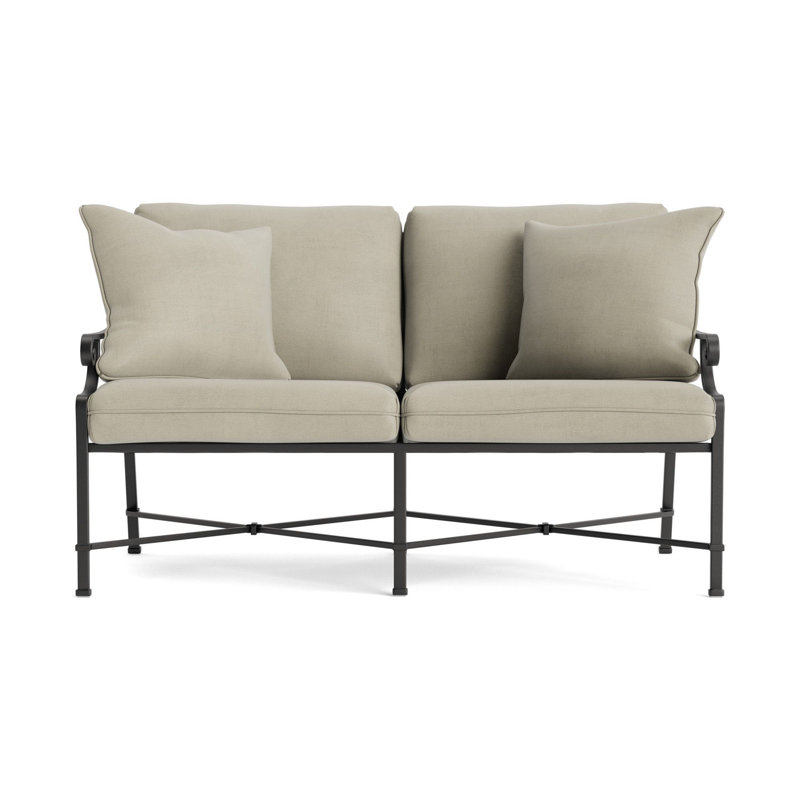 Venetian Outdoor 2 - Seat Loveseat, Textured Pewter, Fusion Dove