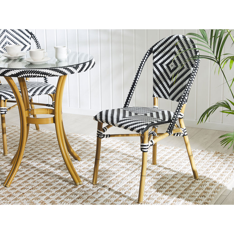 Gesine Stacking Patio Dining Side Chair with Cushion