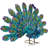 Outdoor Metallic Peacock Tail Spread Yard Statue, 23", Multicolor