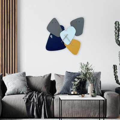 Horloge murale élégante en métal 18,1 po x 18,9 po | Fabrication 100% métal, épaisseur: 0,04 pouce | Décoration élégante, parfaite pour le salon, le bureau et la cuisine, design moderne avec attrait intemporel