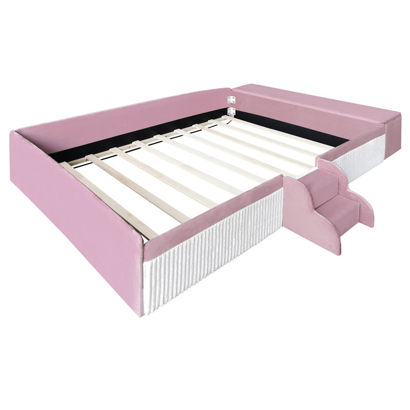 Lits modernes avec rangement, lit de jour en velours de polyester pour la maison des enfants