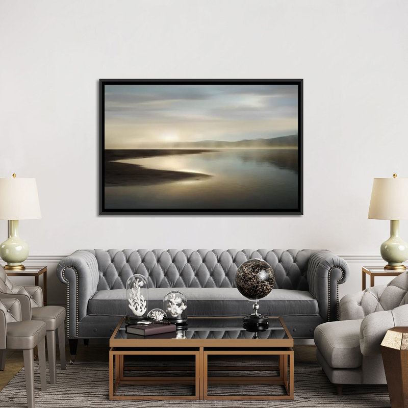 «First Light» par Madeline Clark - impression d'art graphique, H 18 po x l 26 po x P 1,5 po, Toile avec cadre noir