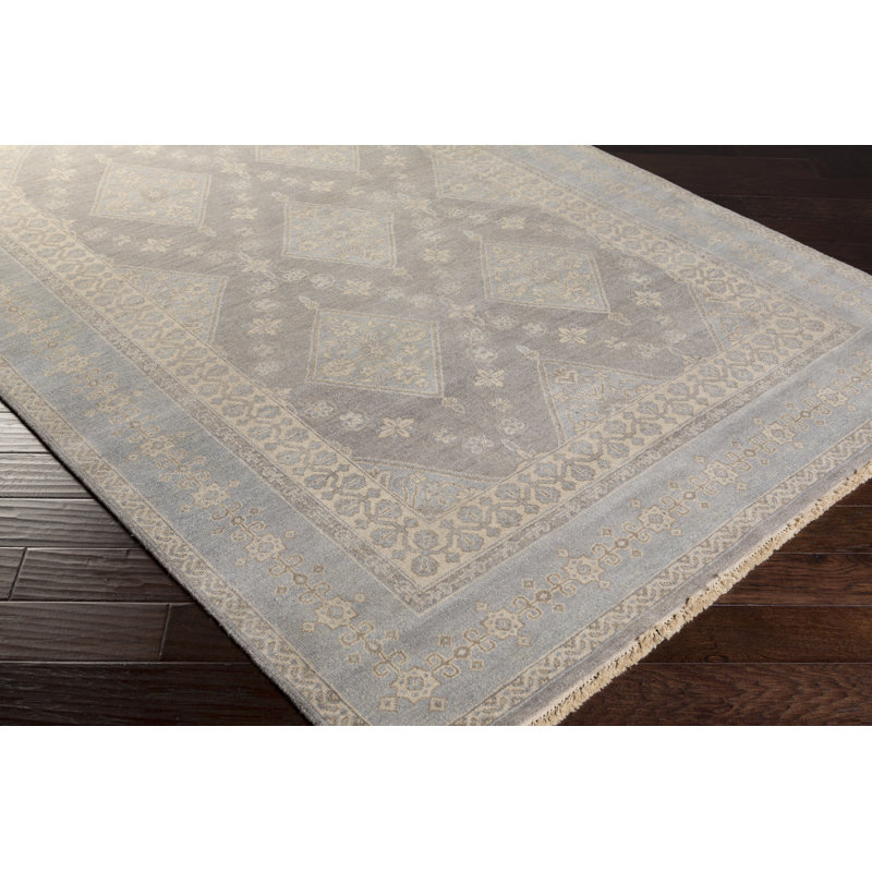 Jade Hand Knotted Wool Oriental Area Rug, Rectangle 2' x 3'