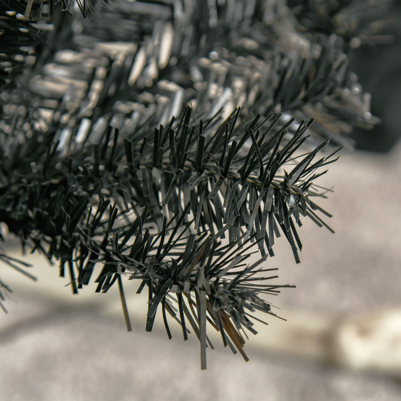 Arbre de Noël 6 pi avec sapin de Noël artificiel non éclairé avec branches réalistes, sapin de Noël avec 618 pointes, noir