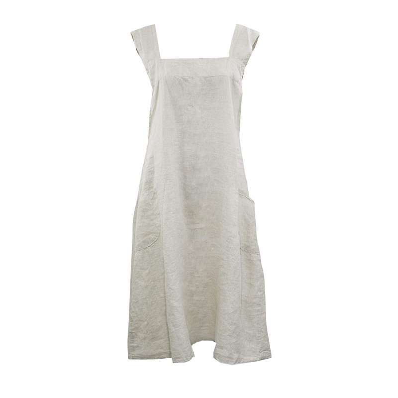 Solid Colour Linen Bib Apron