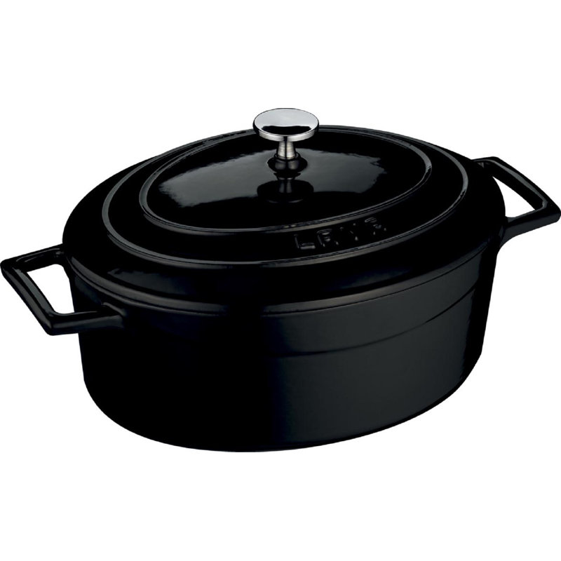 Casserole ovale en fonte Lava Canada, 5 pte, Noir