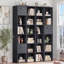 Organisateur de rangement modulaire 24 cubes avec tiroirs en tissu, bibliothèque en bois rustique noyer et cloison, individuel-481928822-481928810-481928823