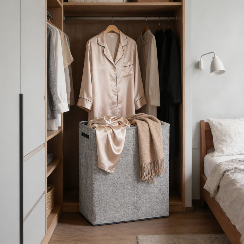 Grand panier à linge pliable avec sacs à double compartiment amovibles, panier à linge double d'une capacité de 150 L avec couvercle pour le tri et l'organisation