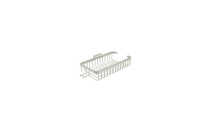Deltana WBR1052HU26 Wire Basket, 10-3/8" Rectangular, Shallow, With Hook in Polished Chrome, Polished Nickel