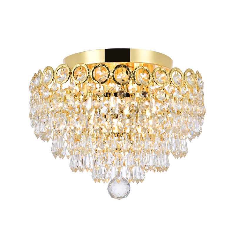 Stoltz Crystal Semi Flush Mount, Gold, Royal Cut