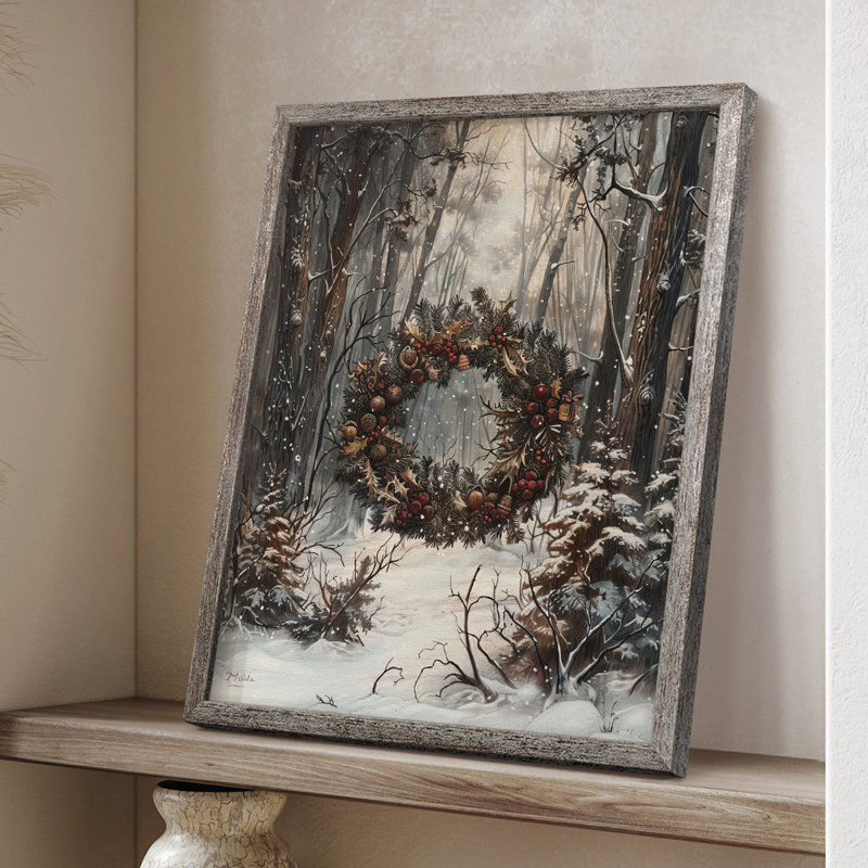 Christmas Holiday Art DCXVI Framed Print - Solid Wood, H 11 po x l 9 po