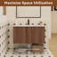 Meuble-lavabo mural avec lavabo, portes à fermeture douce, rangement peu encombrant-126671635
