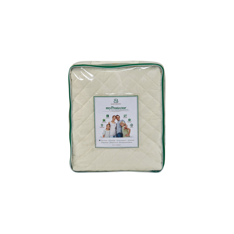 King Size Ivory Cotton and Wool Waterproof Mattress Protector