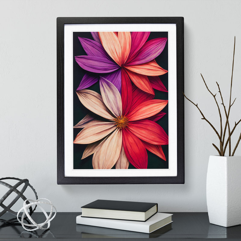 Everlasting Flowers - Framed Print, 46cm H x 34cm W x 2cm D, Black