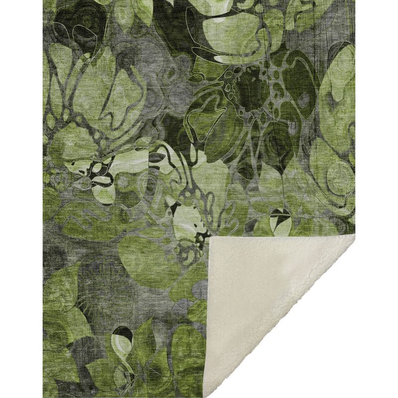Jeté en sherpa floral Addison, Fern