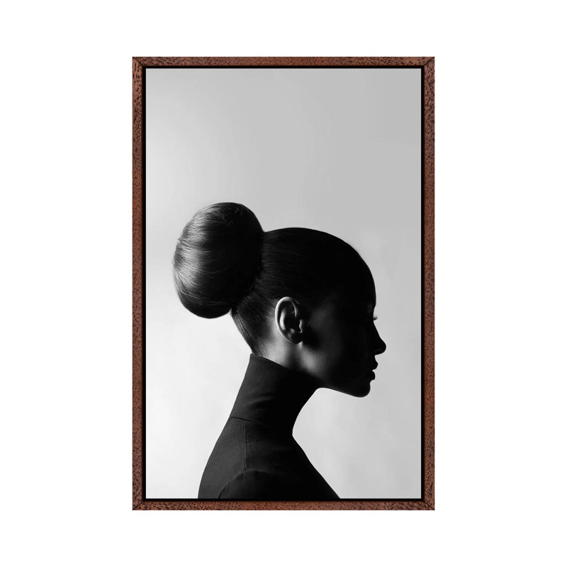 Neck Up - Print on Canvas, Classic Brown Wood Framed, 66.04cm H x 45.72cm W x 3.81cm D