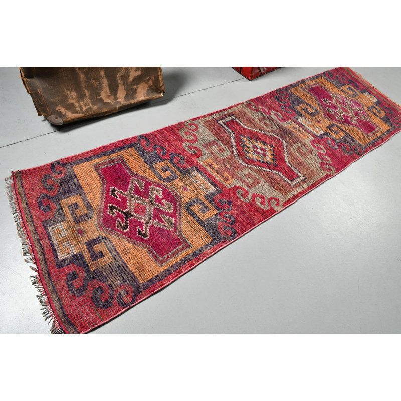 Tapis de couloir turc rétro rose pour l'intérieur et l'extérieur parfait comme tapis de cuisine