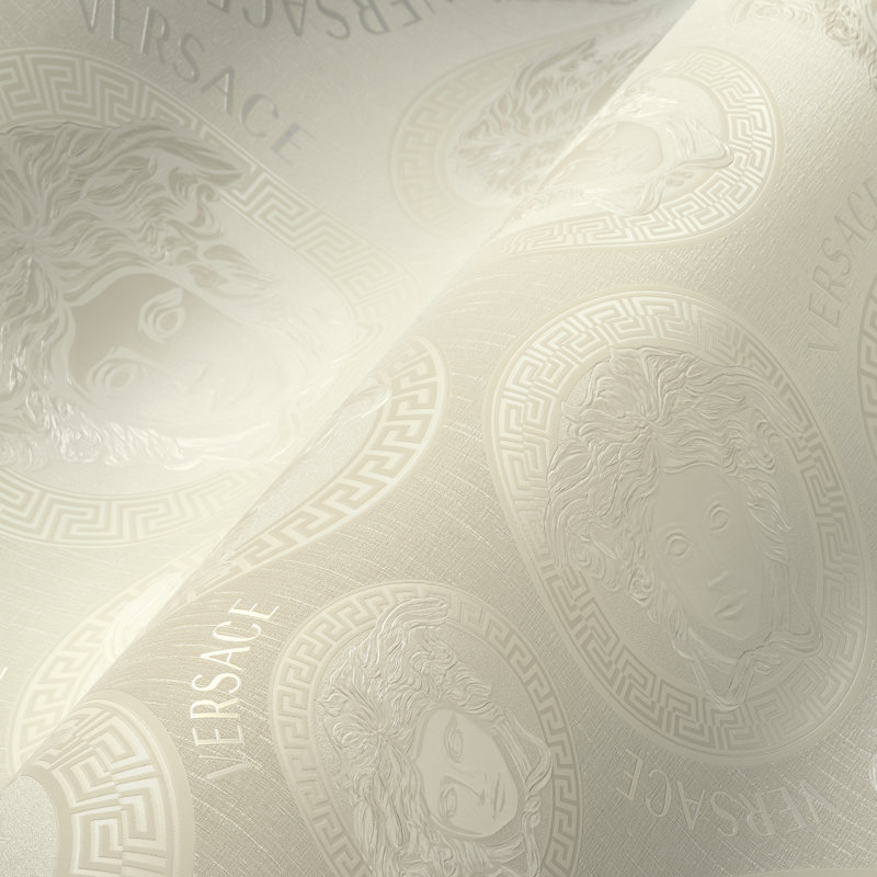 Versace Midnight Sky Monarch Unpasted Vinyl Wallpaper, Cream