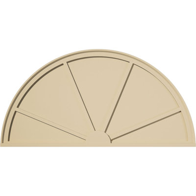 56"W x 28"H x 1-3/4"P Half Round 4 Spoke Signature Urethane Pediment, Primed Tan