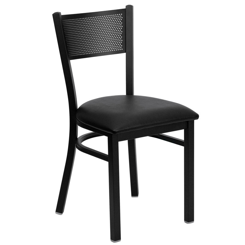 Chaise de restaurant en métal Victoria, Noir
