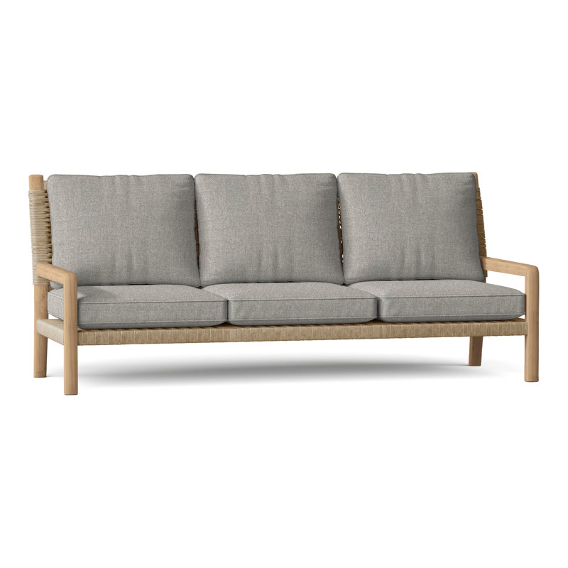 Hudson Outdoor 3 - Seat Patio Sofa, Sharkskin, Natural Cord