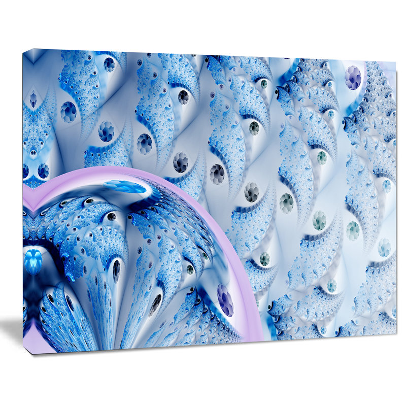 Fleur bleu ciel, impression abstraite sur toile tendue, H 20 po x l 20 po x P 1 po