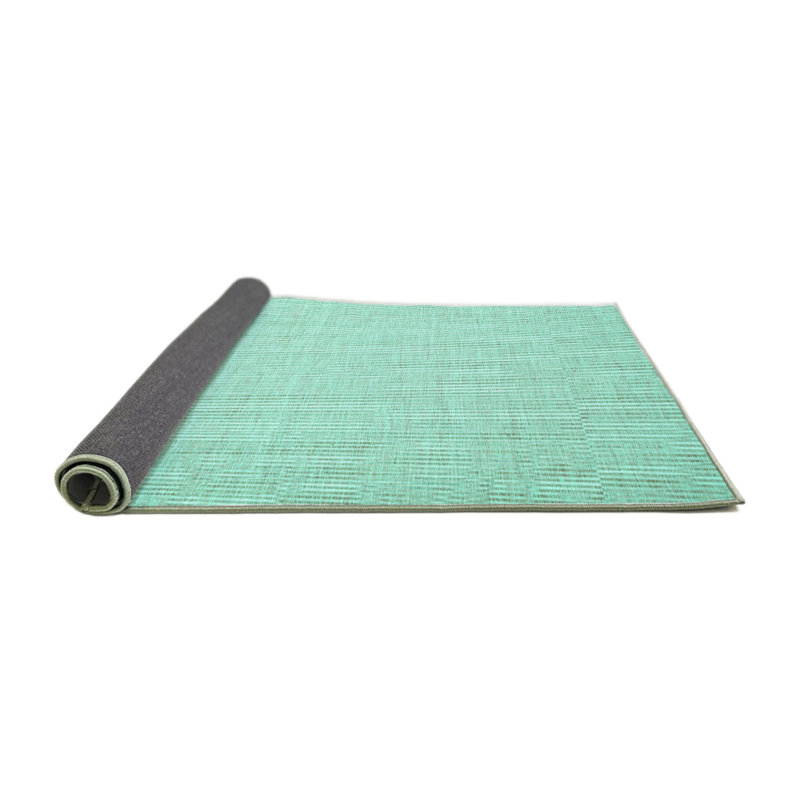 Tapis abstrait vert menthe Kyng, Rond 5 pi