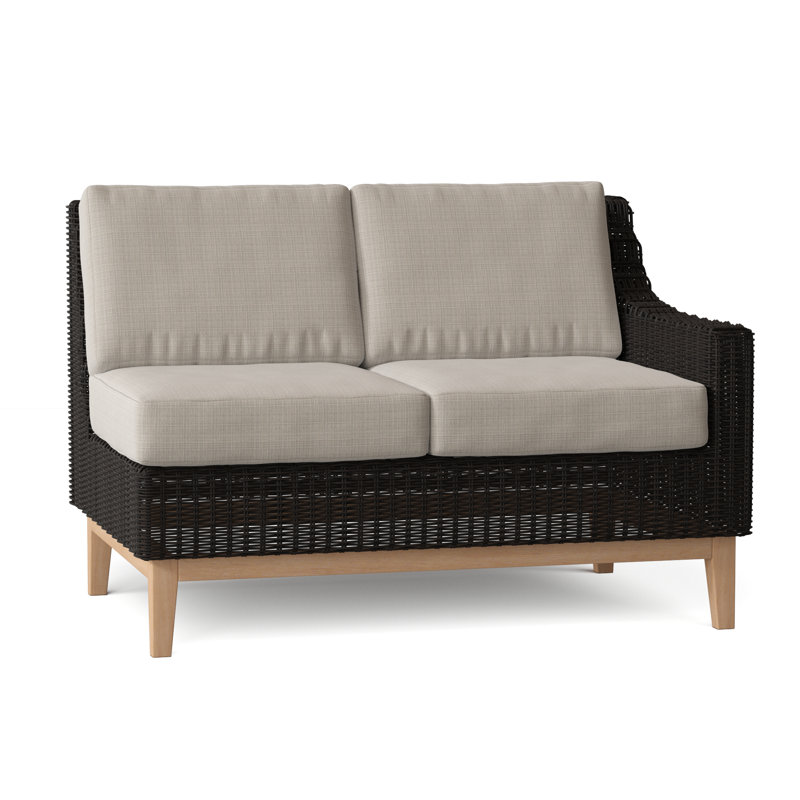 Frances Outdoor 2 - Seat Loveseat, Ash, Frances Black
