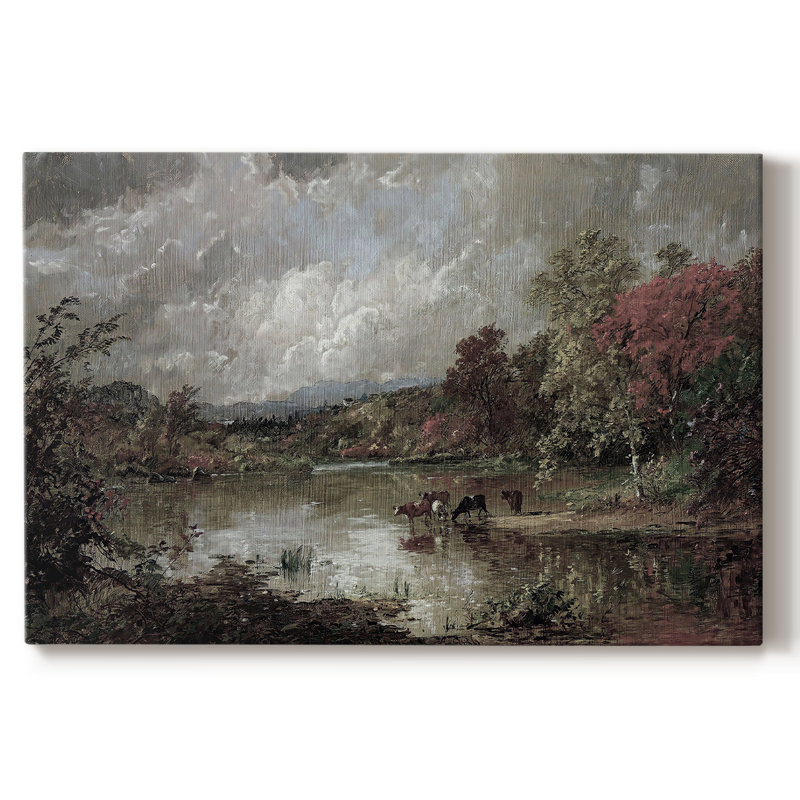 Paysage rétro-XXII, H 41 po x l 61 po, Toile tendue