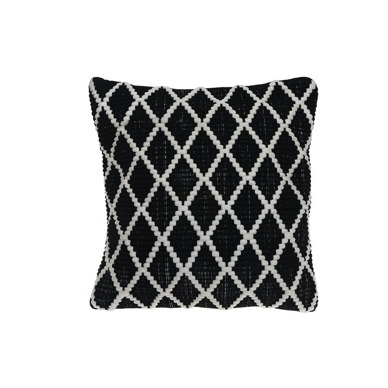 Ribbed Diamond Cushion, Black