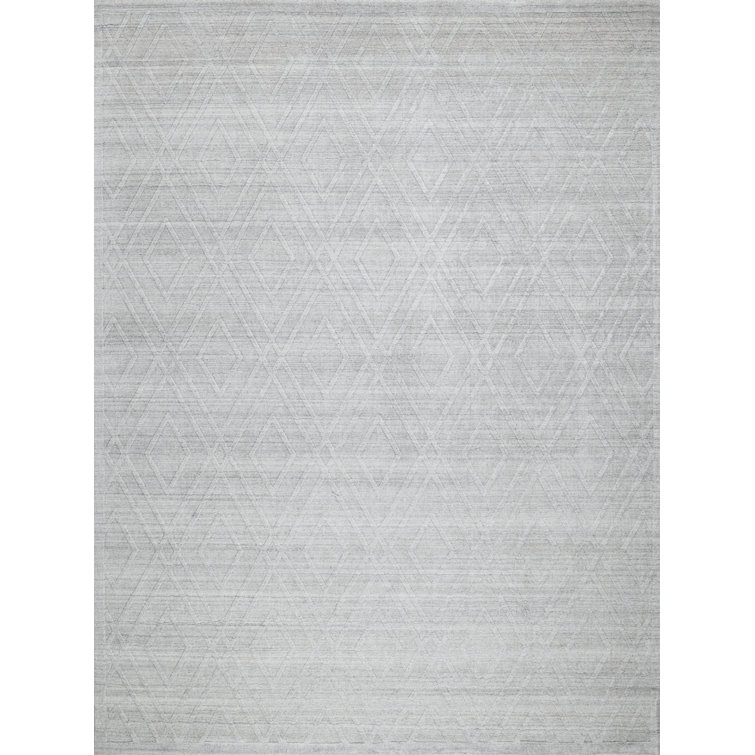 Castelli Geometric Area Rug in Light Silver