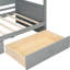 Lit simple à baldaquin gris, 2 tiroirs pour l'organisation, design moderne, pin massif, espace de rangement confortable et privé, construction, sommeil