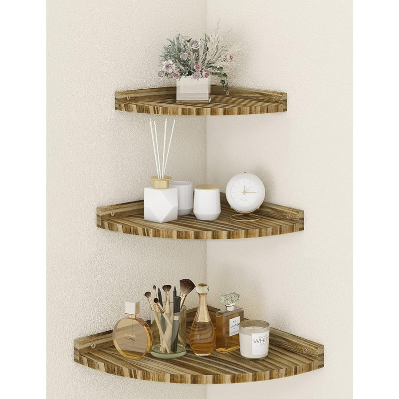 Tablettes d'angle murales, style rustique campagnard