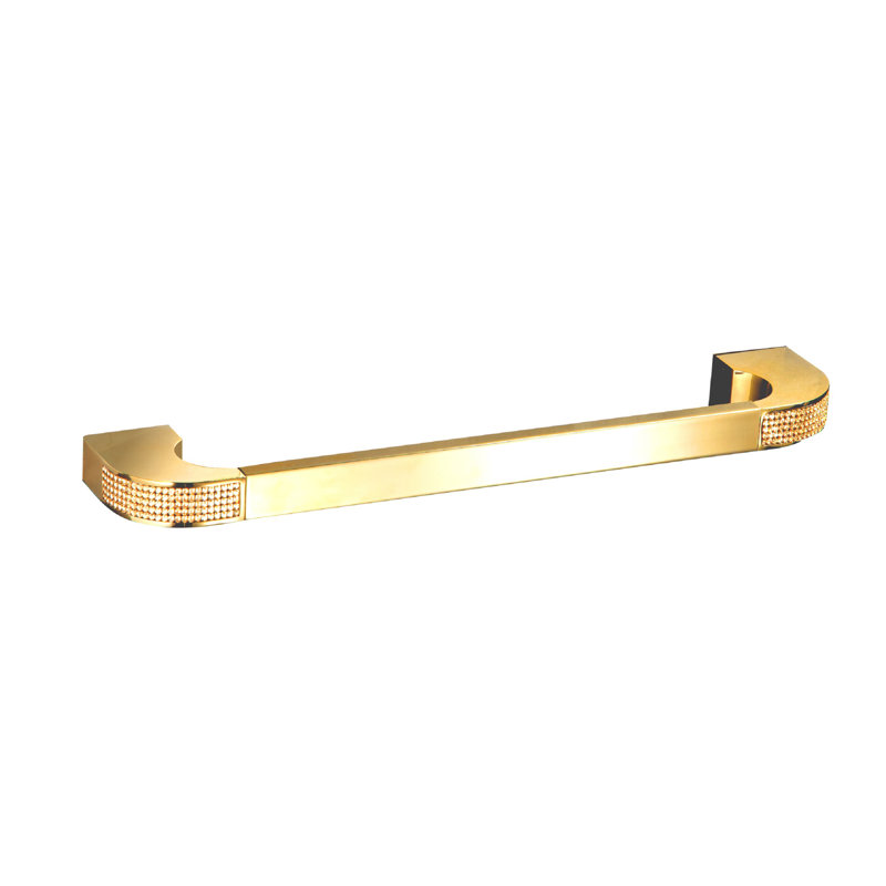 Porte-serviettes moyen Zenor 17,7 po. Cristaux dorés polis, Or, 17.7"