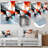 Fractal Red And White Cubist Fight II - Abstract Cubism Metal Wall Art, Modern Metal Print-1178354466