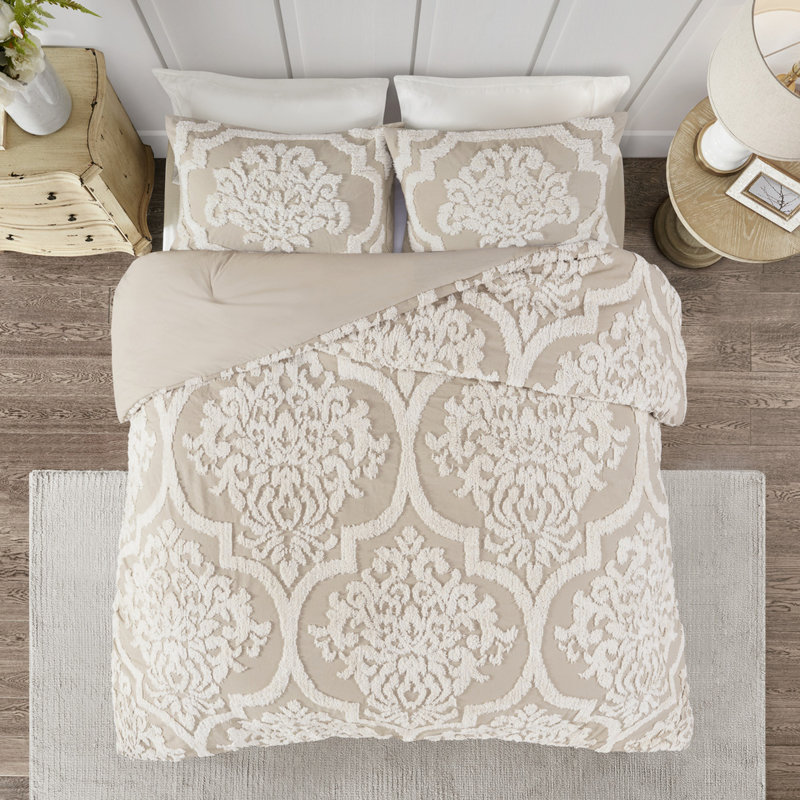 Édredon très grand / très grand taupe - Rembourrage en tissu de coton chenille, Taupe