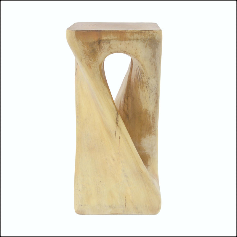 Table de bout Twist Shape MGO - Naturel, texture bois, sans assemblage, Natural