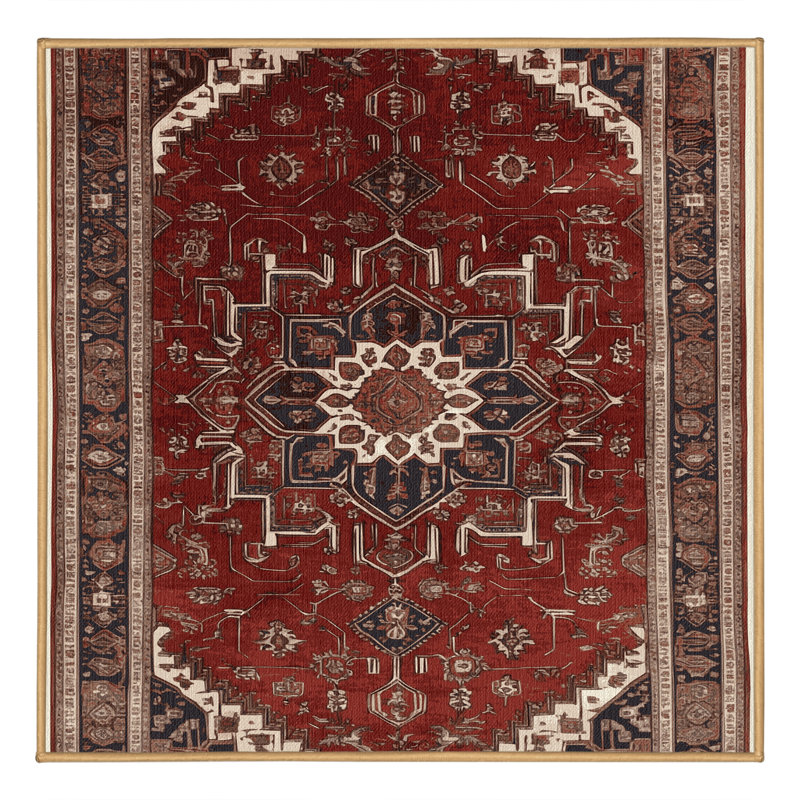 Tapis brun lavable à la machine, Carré 8 pi
